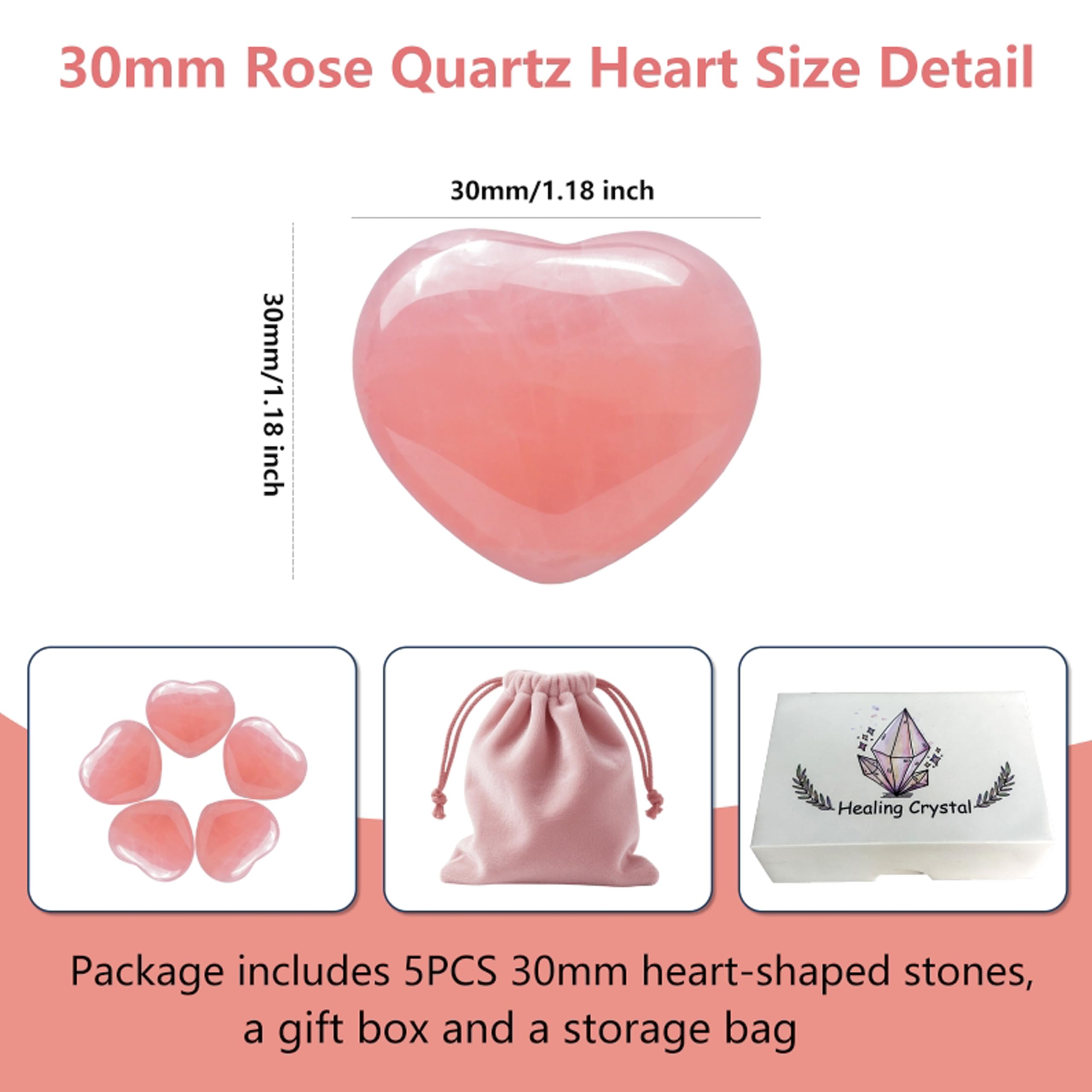 SSAKUGGI rose quartz heart polished surface highlighting smooth texture