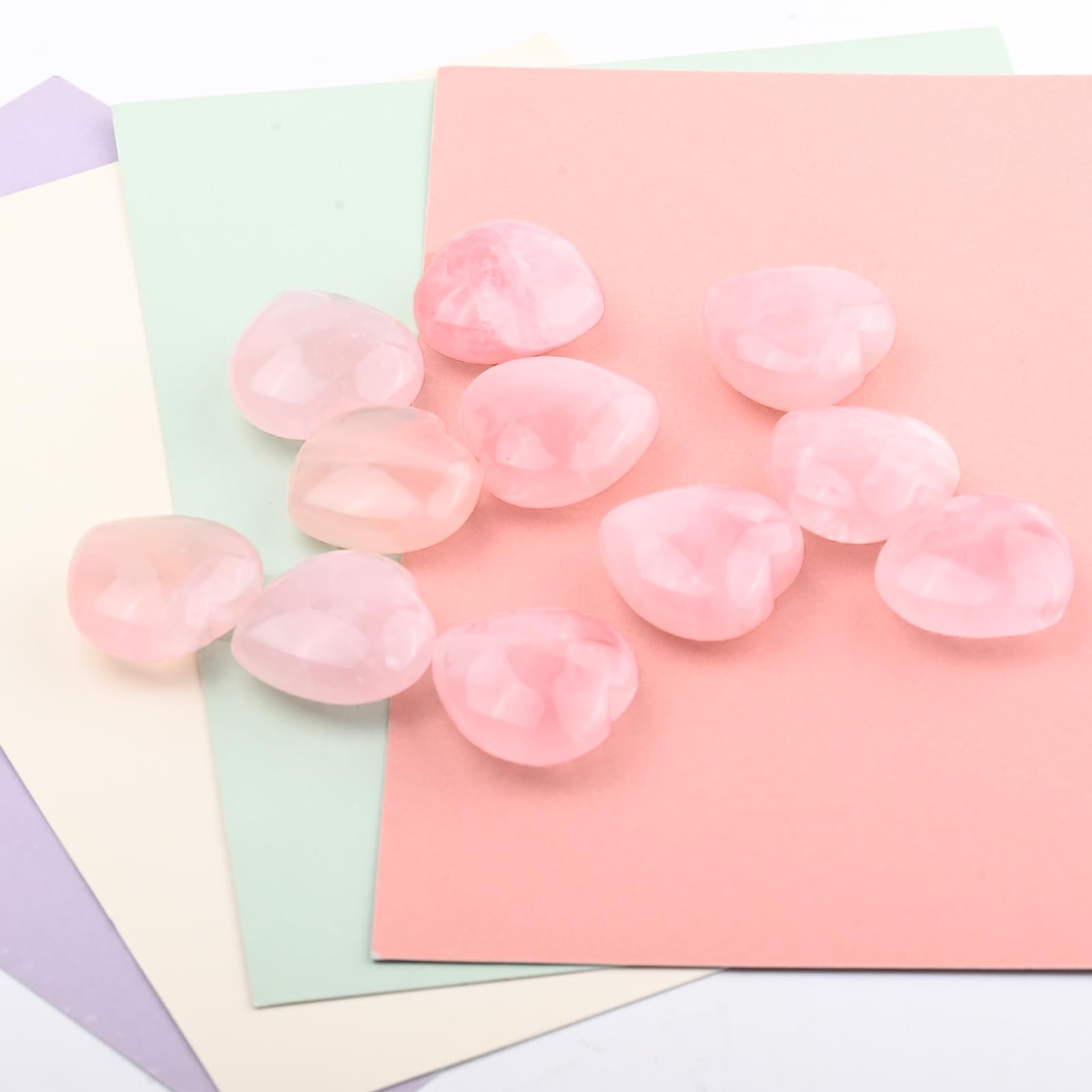 SSAKUGGI rose quartz heart portable stone easy to carry