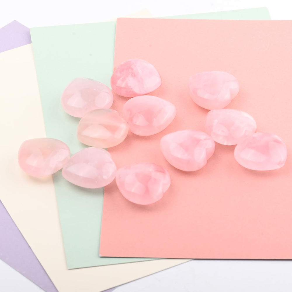 SSAKUGGI rose quartz heart portable stone easy to carry