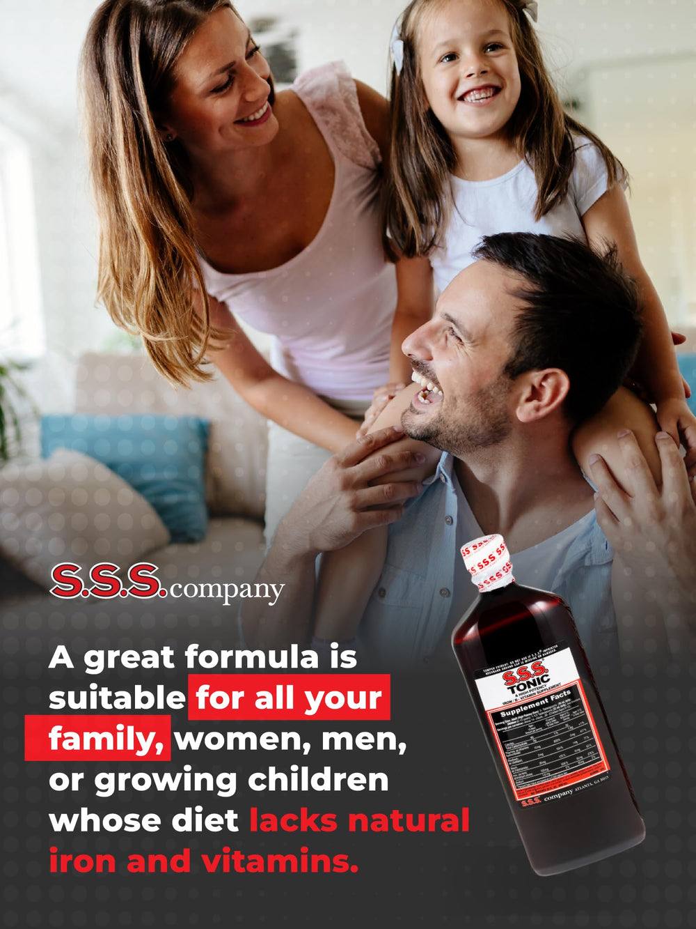 S.S.S. Tonic hecho en EE. UU. con control regulatorio.