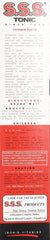 S.S.S. Tonic Liquid label closeup highlighting the vitamin blend