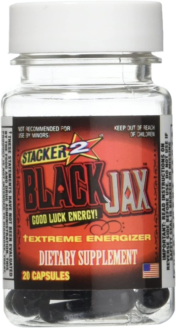 STACKER 2 Black Jax bottle side view with label details for easy identification.