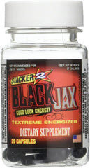 STACKER 2 Black Jax bottle side view with label details for easy identification.
