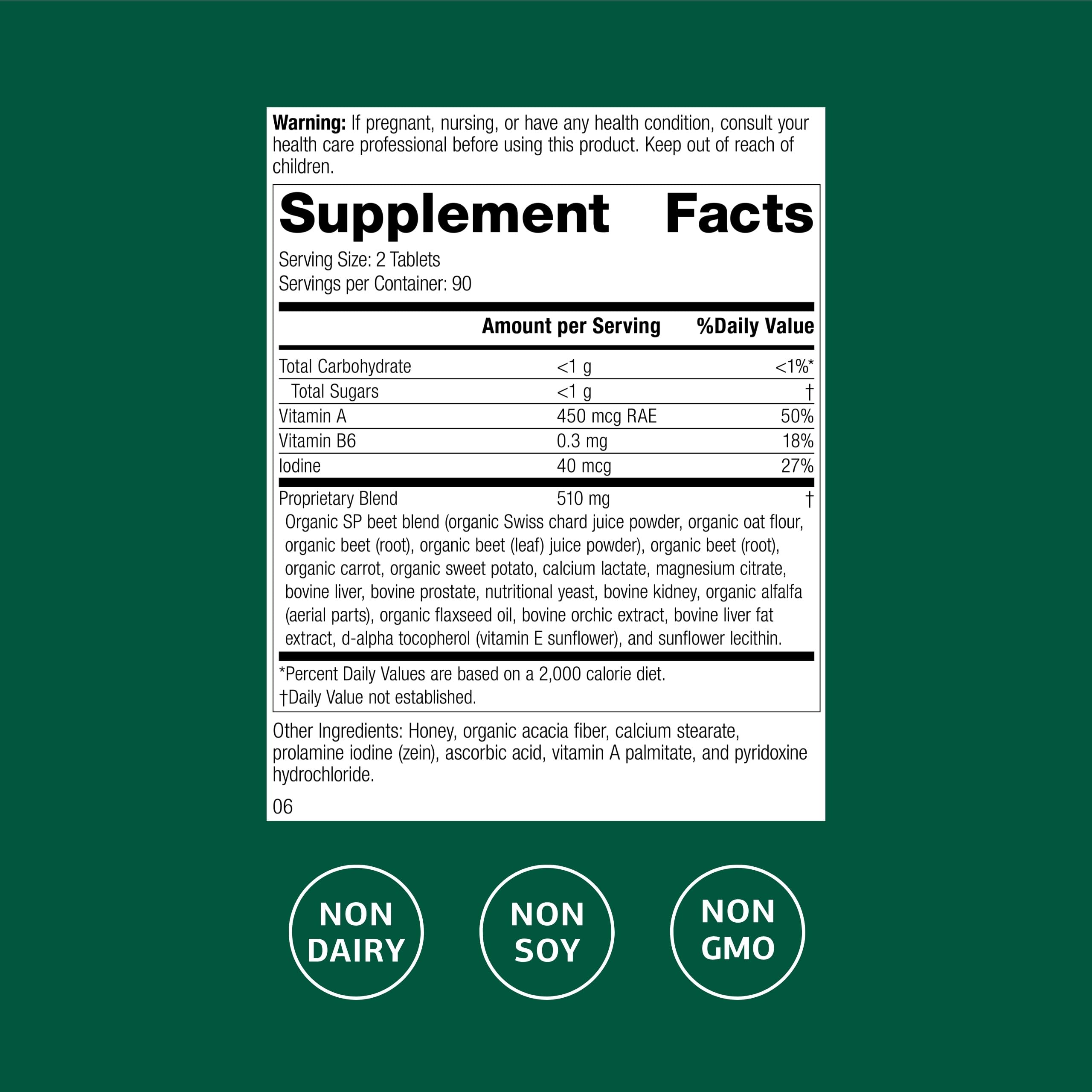 A-F Betafood tablets closeup highlights easy-to-take capsules for consistency.