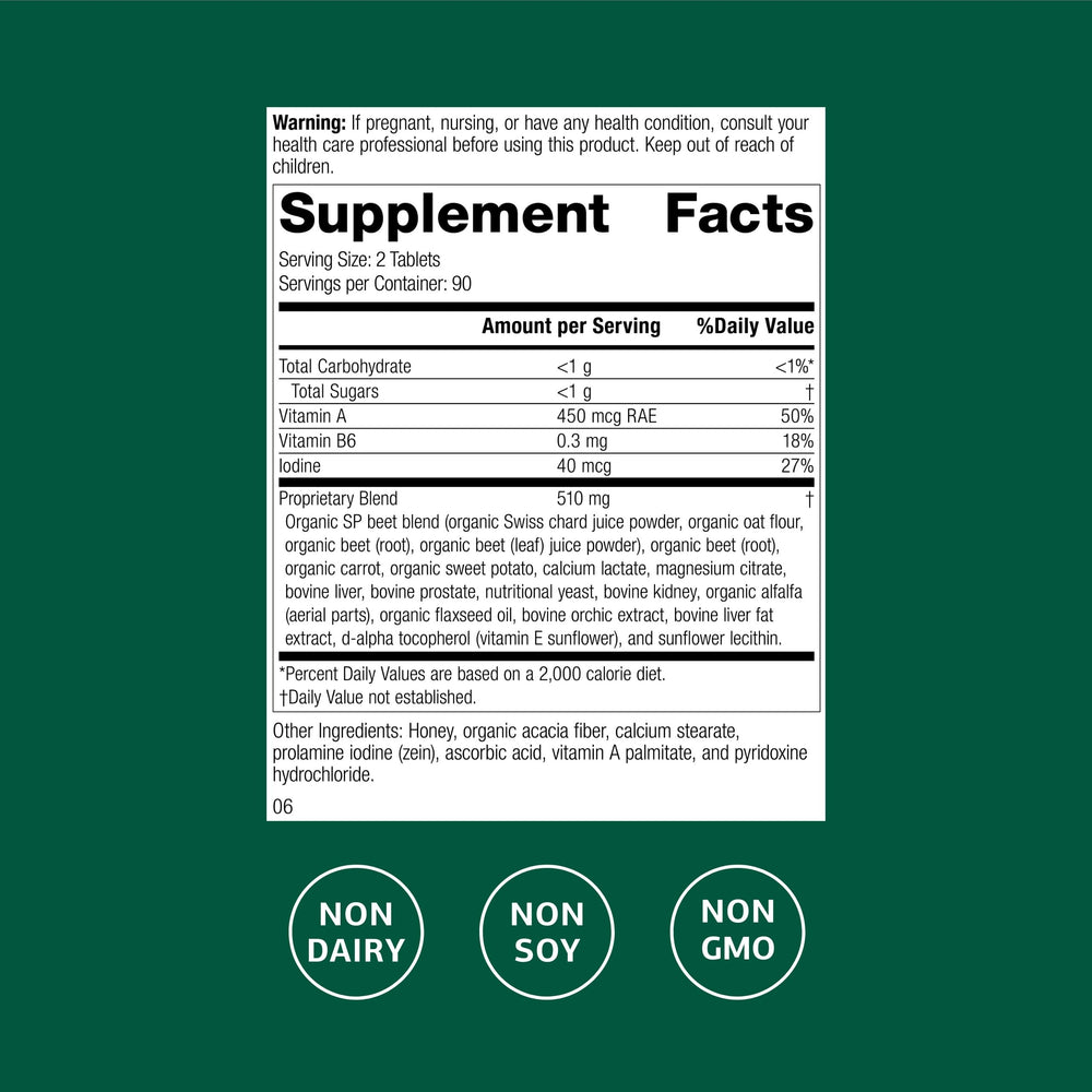 A-F Betafood tablets closeup highlights easy-to-take capsules for consistency.