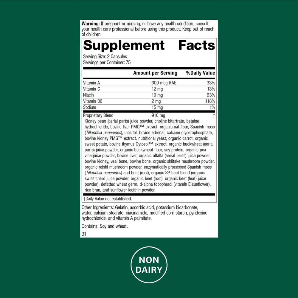 Albaplex bottle pour demonstrates easy daily capsule usage for immunity and organ health.