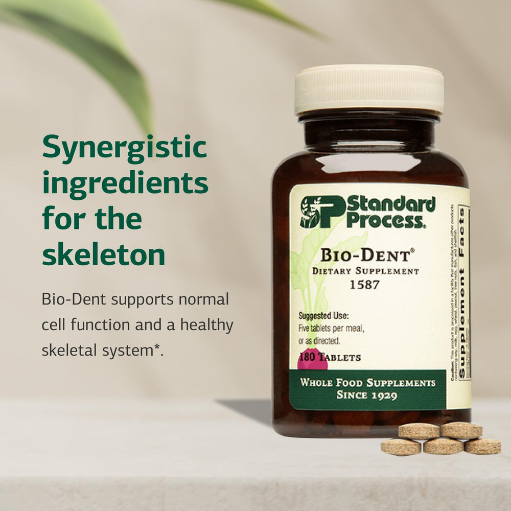 Standard Process Bio-Dent daily-dose setup illustrating consistent daily nutrition