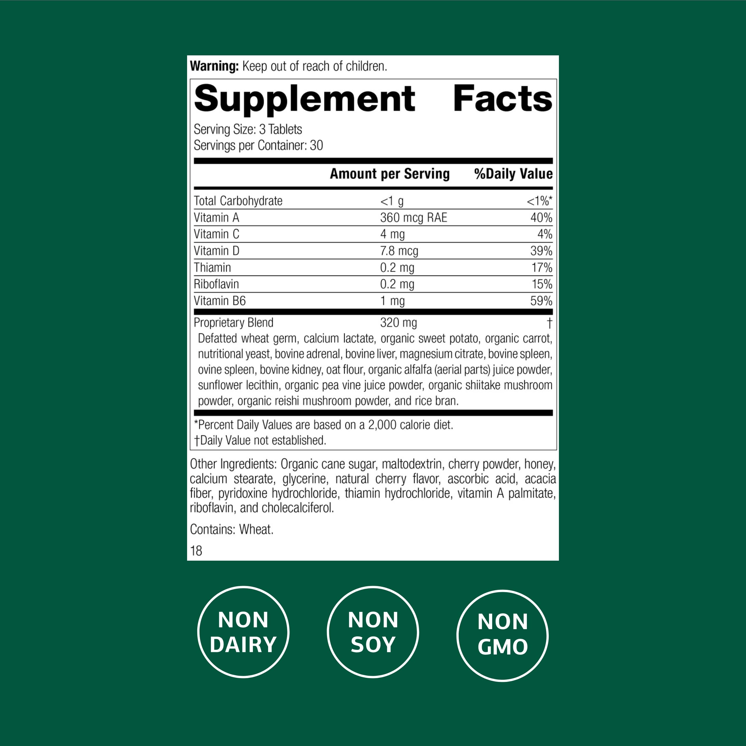 Standard Process Catalyn Chewable bottle front view for daily use.