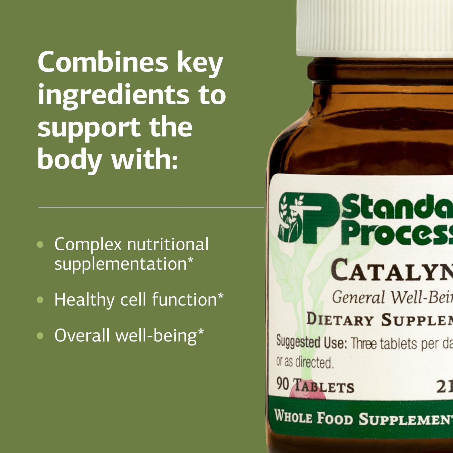 Catalyn label detail highlighting vitamins A, D and B6 for a nutrient-rich profile