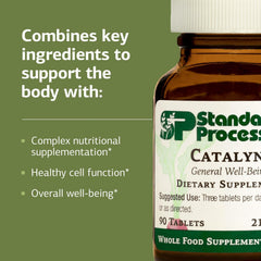 Catalyn label detail highlighting vitamins A, D and B6 for a nutrient-rich profile