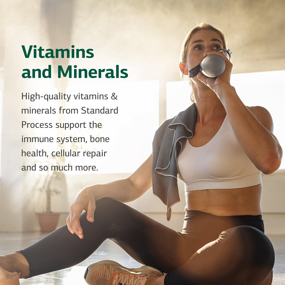 Standard Process Cataplex A nutrition panel image communicates vitamin A and related nutrients.