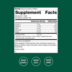 Standard Process Cataplex B2 label closeup highlighting riboflavin-rich formula for brain health.