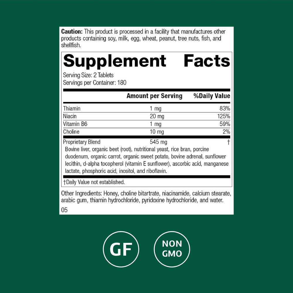 Cataplex B-GF tablets closeup highlighting easy-to-take capsules for daily nervous system support.