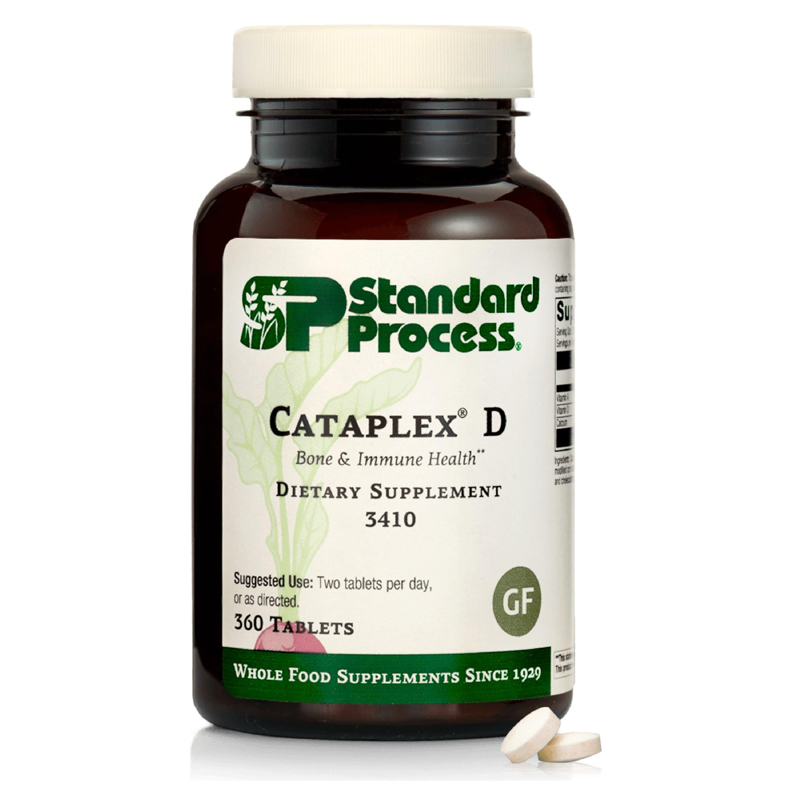 Standard Process Cataplex D immune support bottle highlights daily use