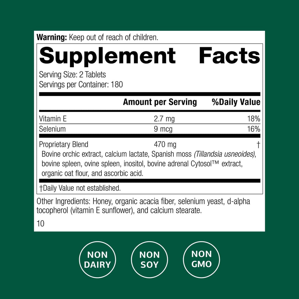 Cataplex E2 label closeup showing non-dairy and non-soy formulation.