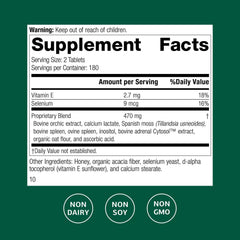 Cataplex E2 label closeup showing non-dairy and non-soy formulation.