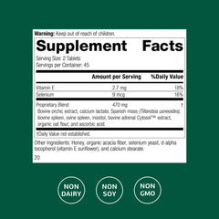 Cataplex E2 tablets close-up highlighting antioxidant support for cellular health.