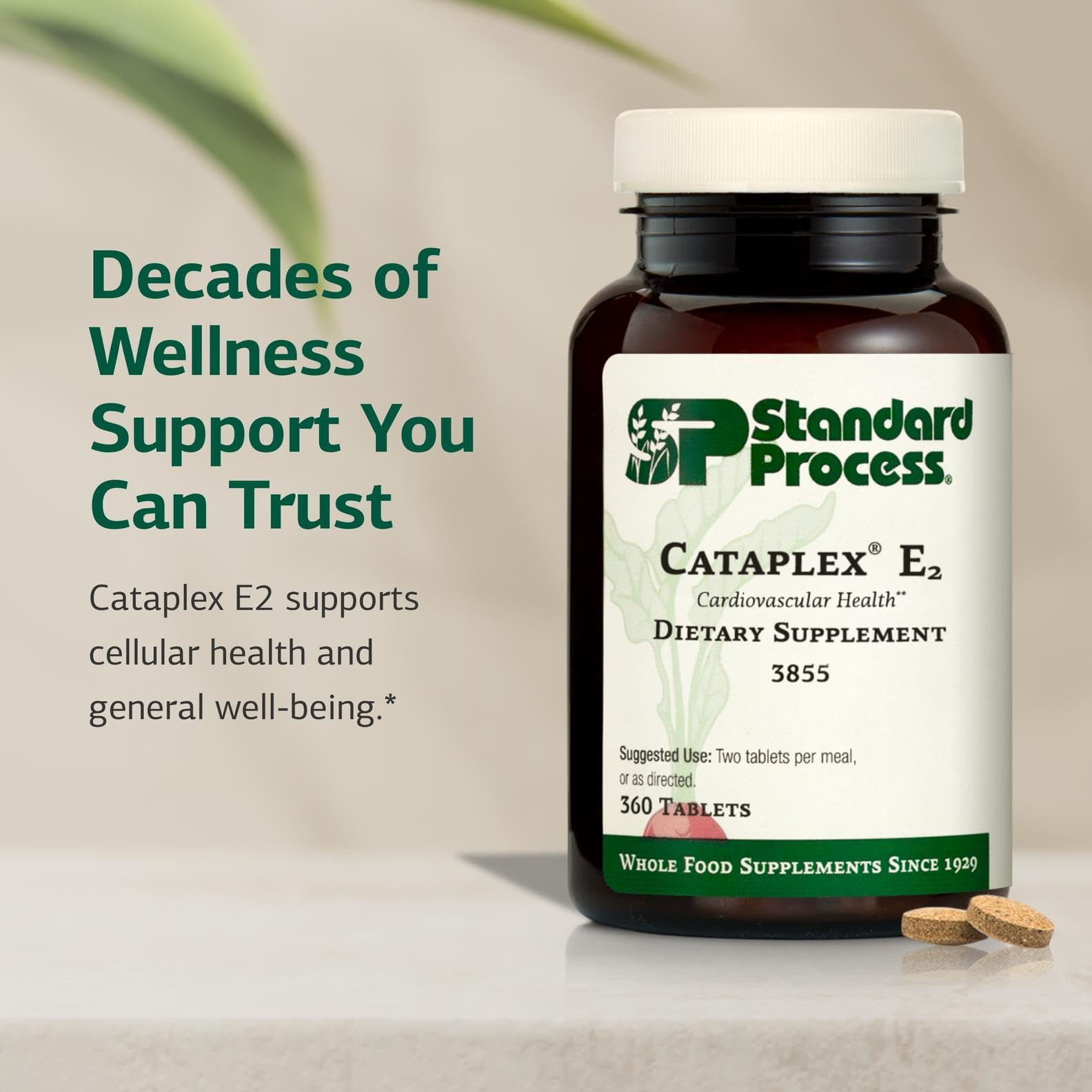 Cataplex E2 tablets being dispensed for daily wellness routines.