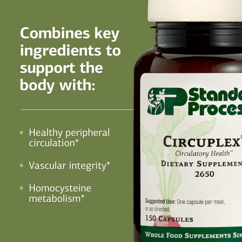 Standard Process Circuplex bottle on desk conveys non-dairy, whole-food nutrition