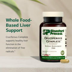 Standard Process Cruciferous Complete capsules close-up for easy daily supplementation