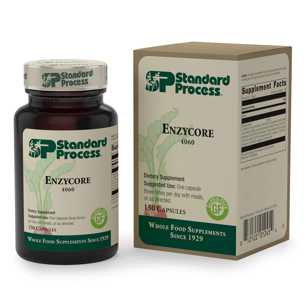 Standard Process Enzycore usage with water illustrates simple routine.