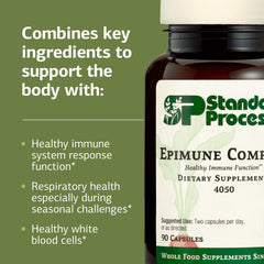 Standard Process Epimune Complex packaging box communicates year-round respiratory and immune support options
