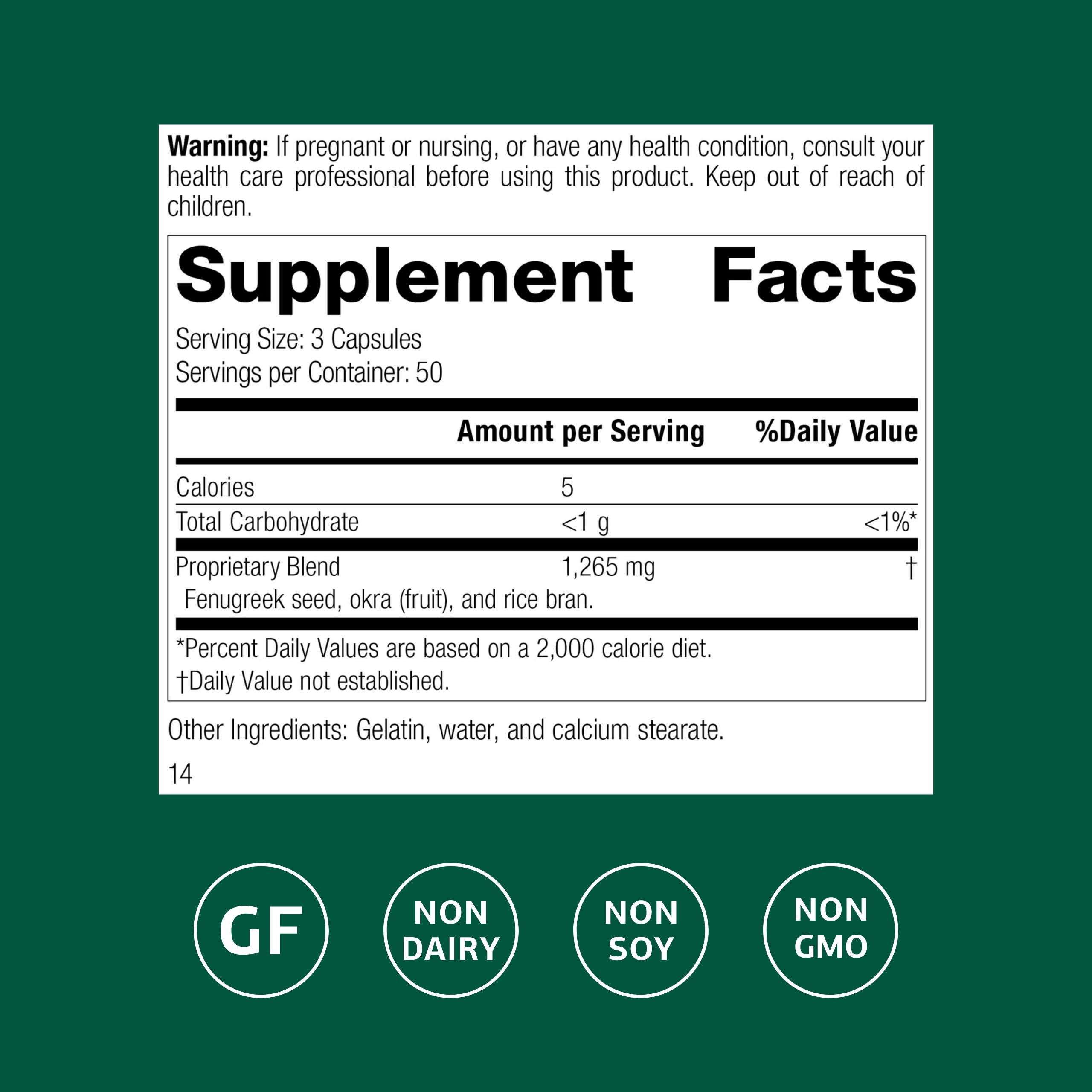Standard Process Fen-Gre bottle label close-up emphasizing natural metabolism support