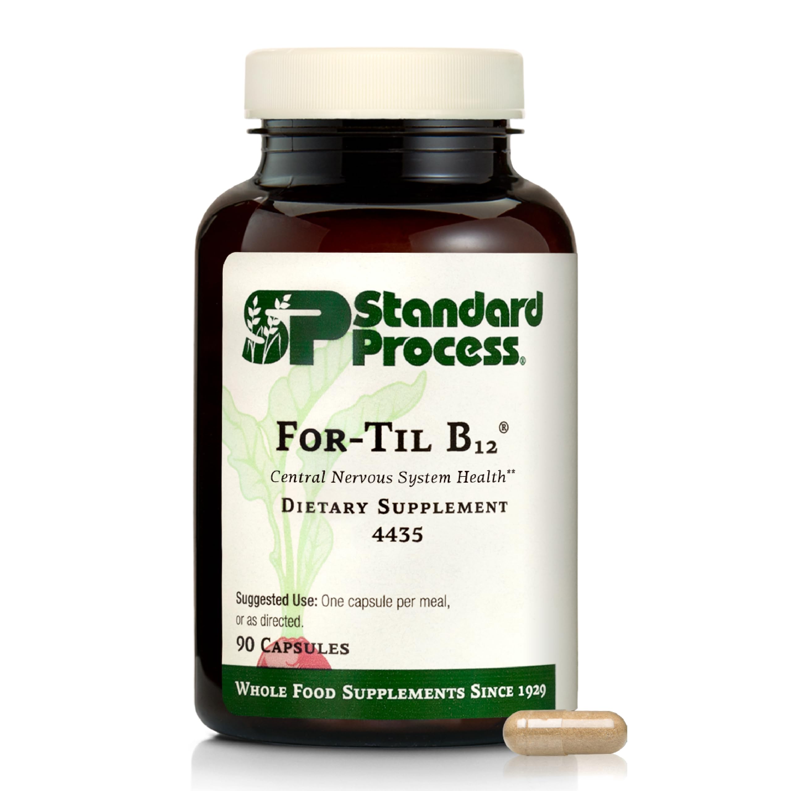 Standard Process For-Til B12 bottle with capsules, supporting brain and nervous system health