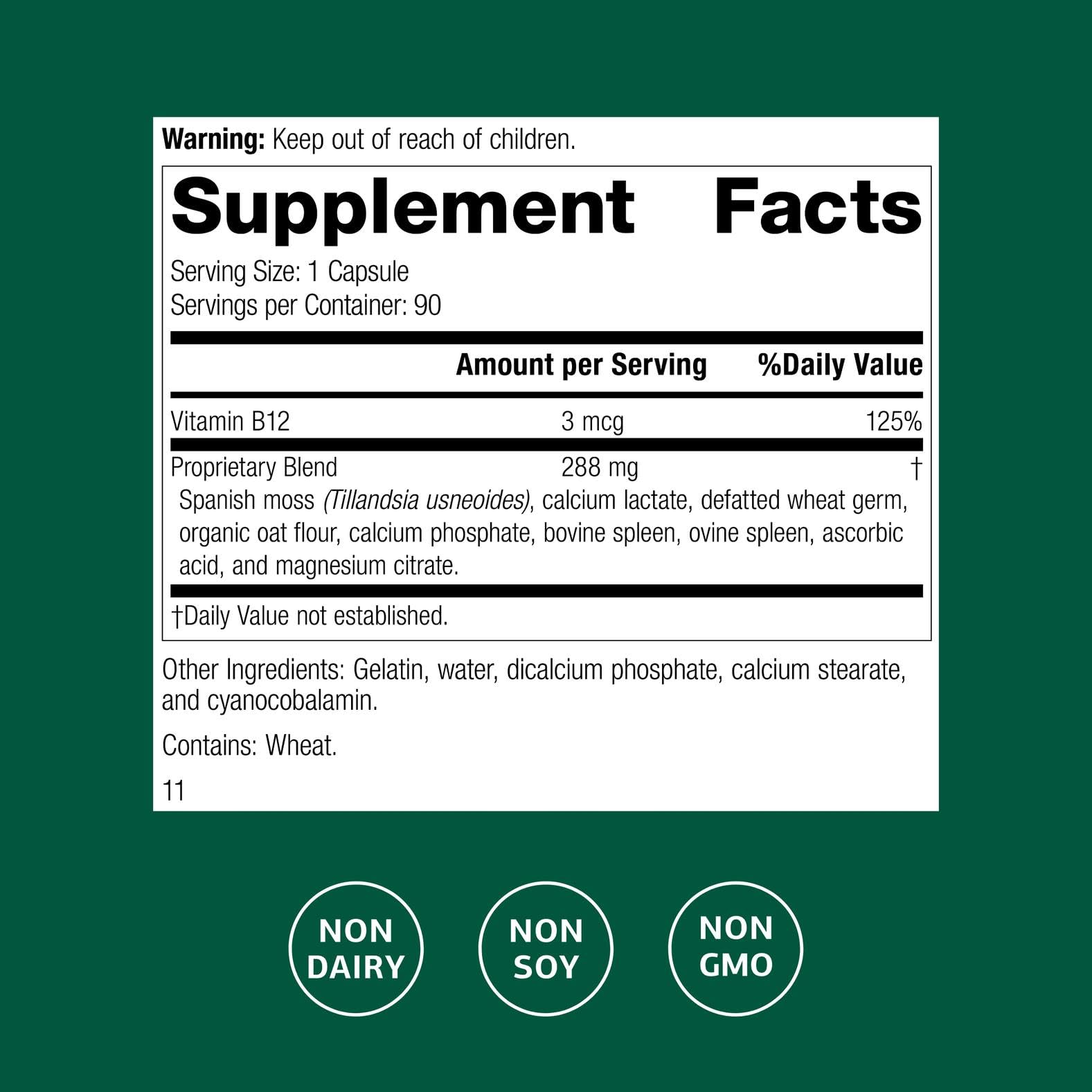 For-Til B12 capsules close-up highlighting plant-based B12 core for energy support