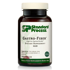 Standard Process Gastro-Fiber bottle with capsules for daily digestive support.