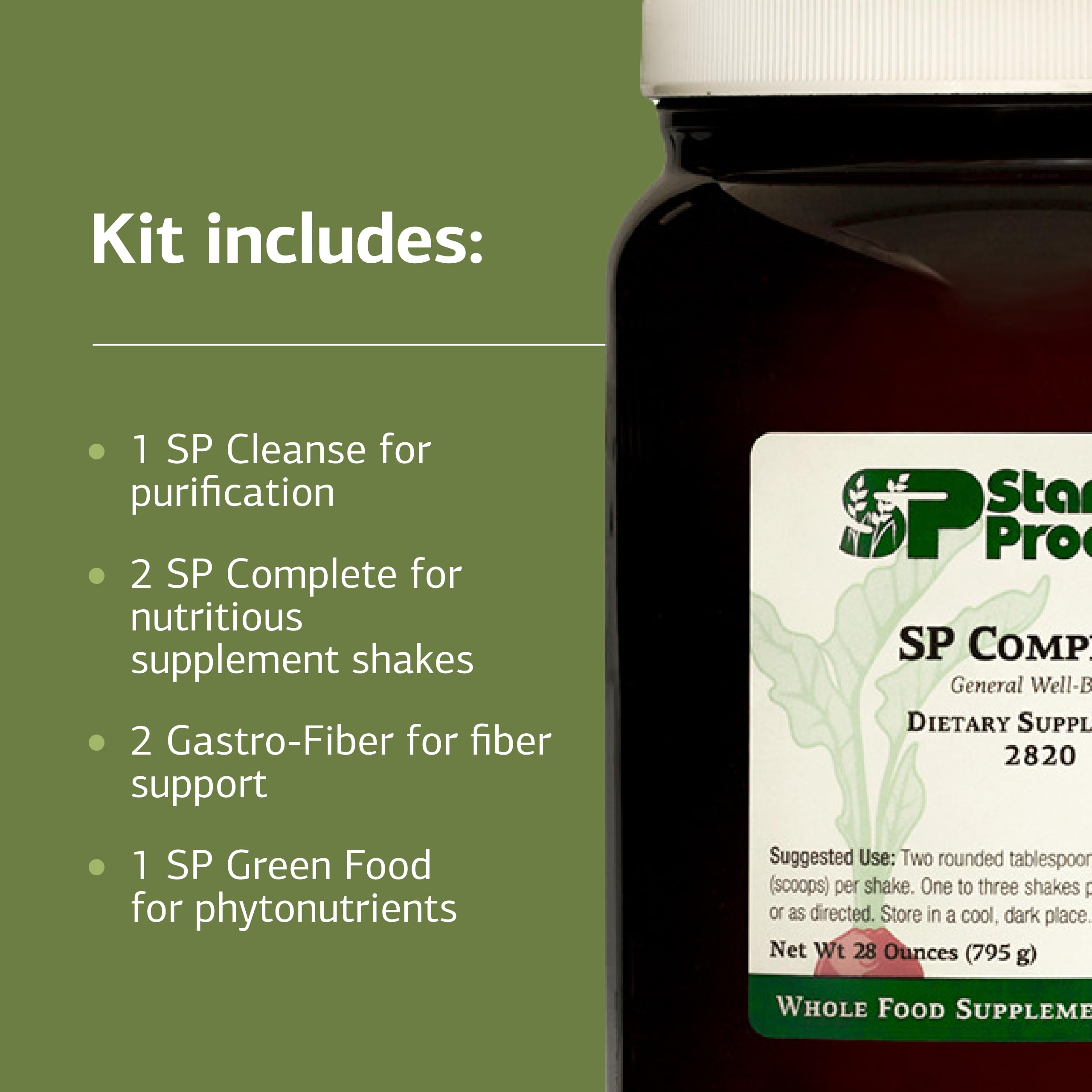 Standard Process Gastro-Fiber tub shown with scoop for easy ingredient measurement.