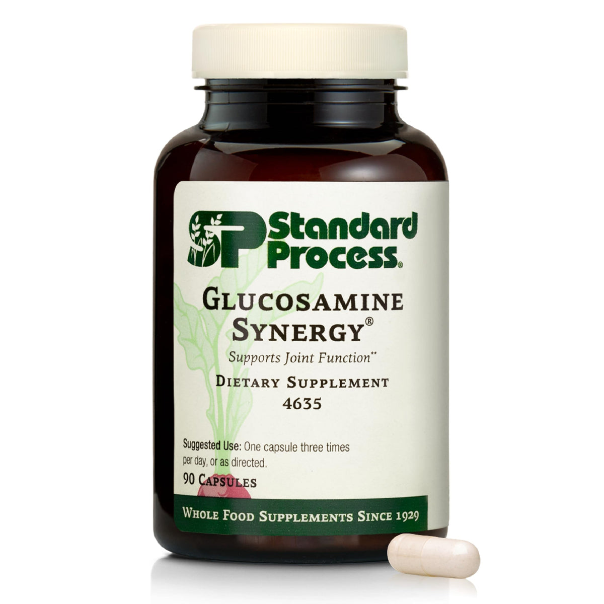 Standard Process Glucosamine Synergy bottle front view highlighting joint support formula.