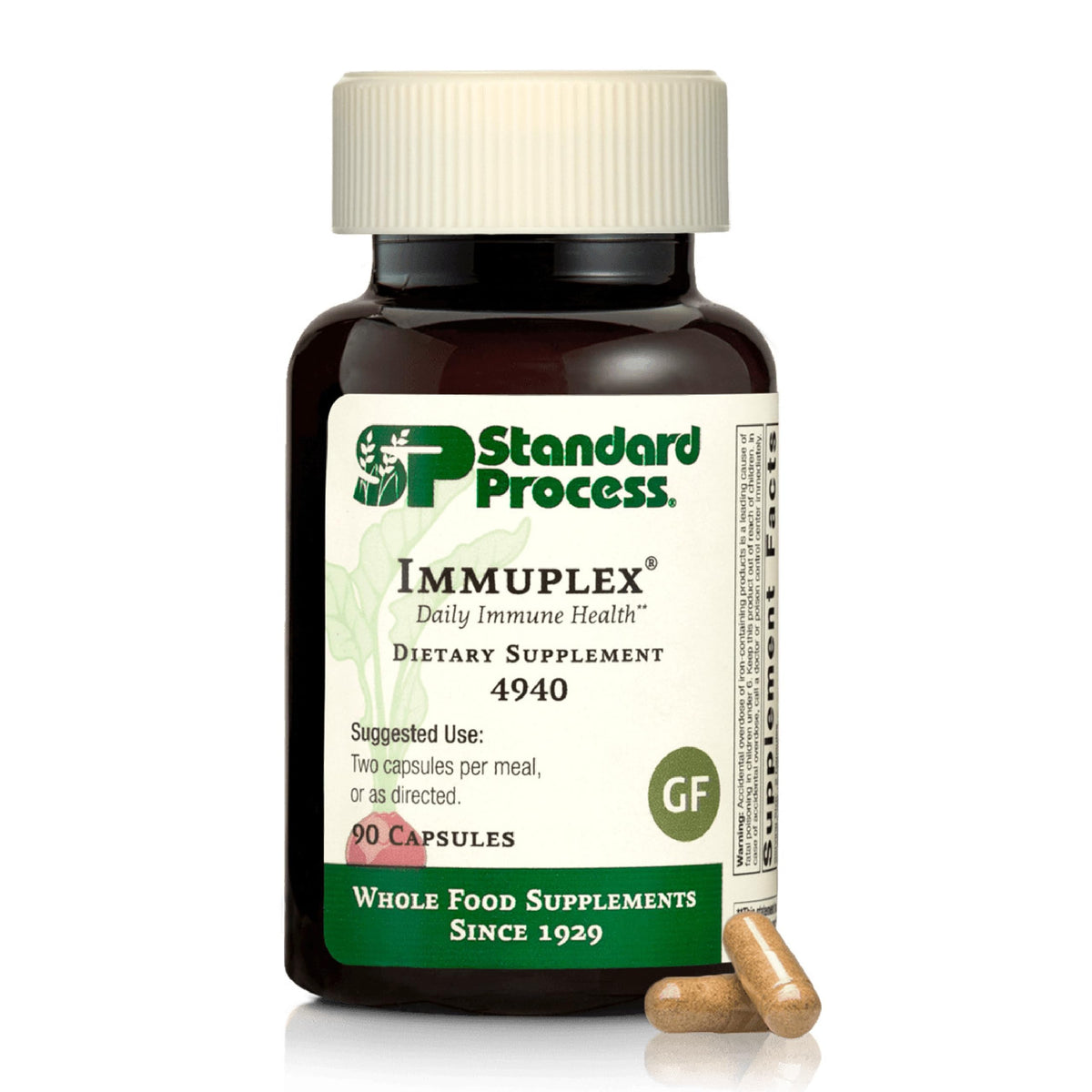 Standard Process Immuplex bottle front view for daily immune support.