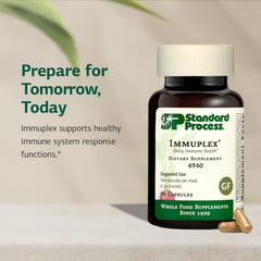 Immuplex label and packaging highlighting essential nutrients.