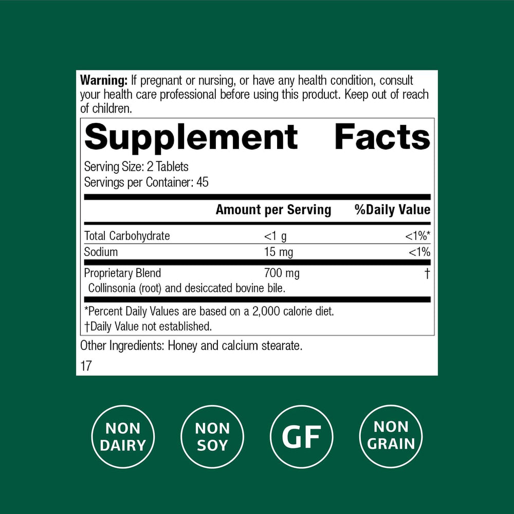 Cholacol tablets close-up for digestive support.