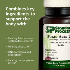 Standard Process Folic Acid B12-180 blister pack offering convenient daily servings.