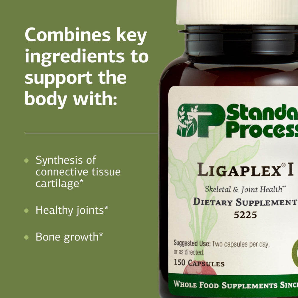 Standard Process Ligaplex I label back emphasizing whole-food nutrition.