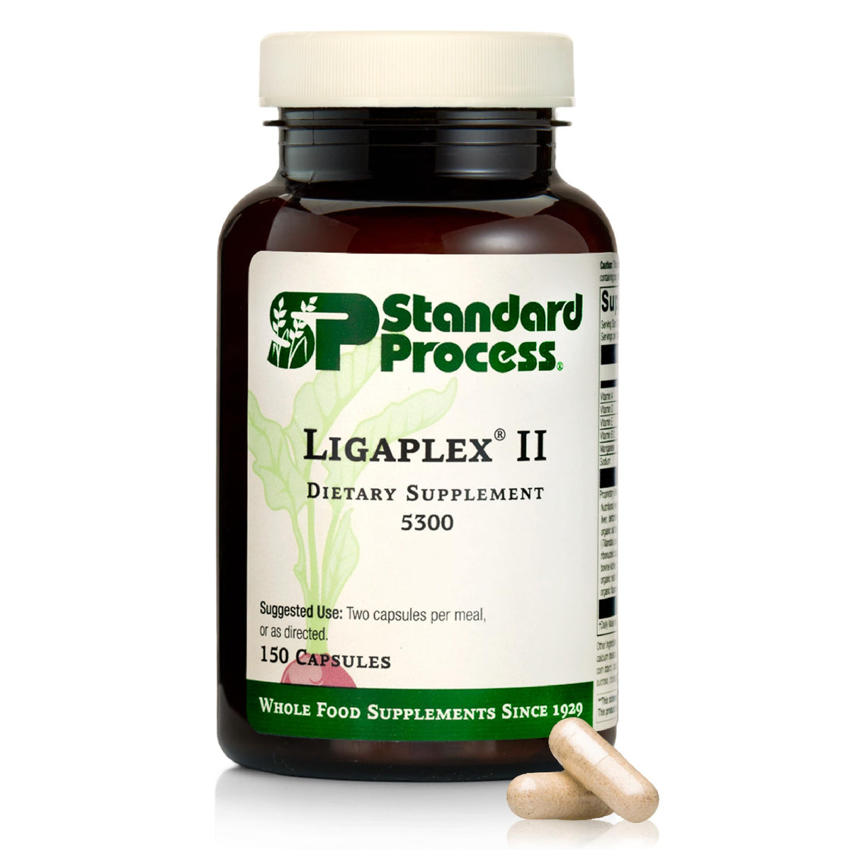 Standard Process Ligaplex II bottle with capsules; supports joint and skeletal health.