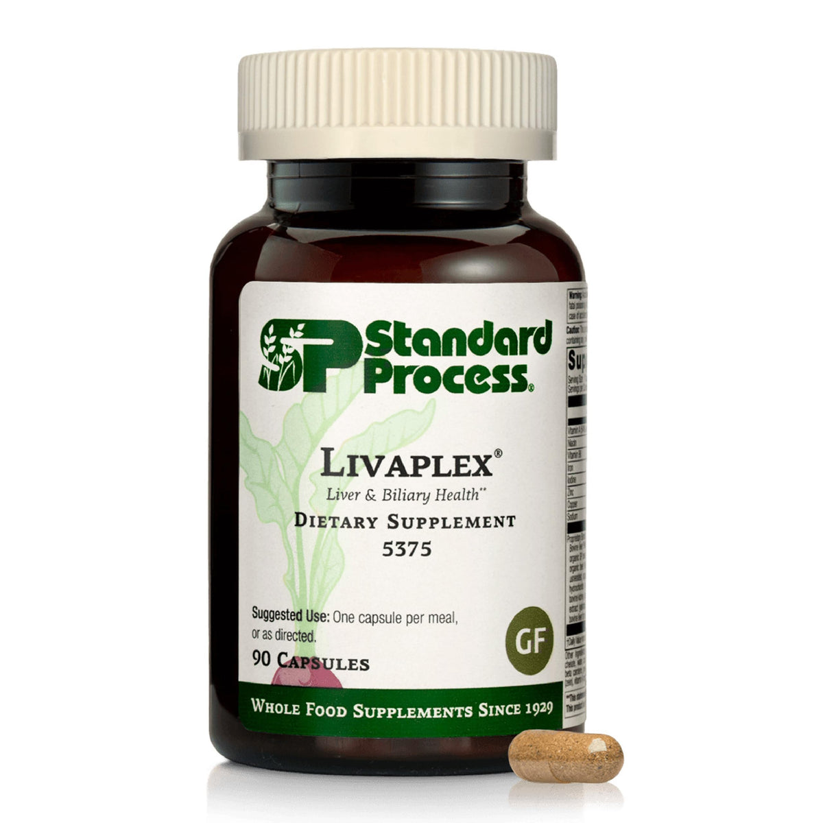 Standard Process Livaplex bottle front promoting liver and digestion support