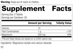 Standard Process Magnesium Lactate tablets close-up highlighting high absorption.
