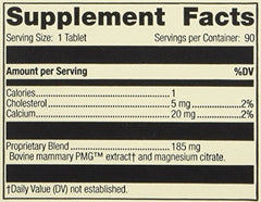 Standard Process Mammary PMG label with nutrition details for informed daily use.