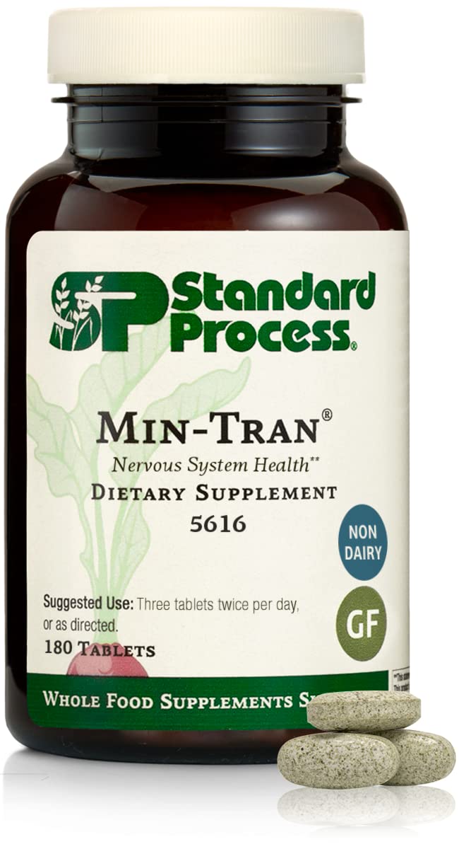 Standard Process Min-Tran bottle closeup supports nervous system wellness