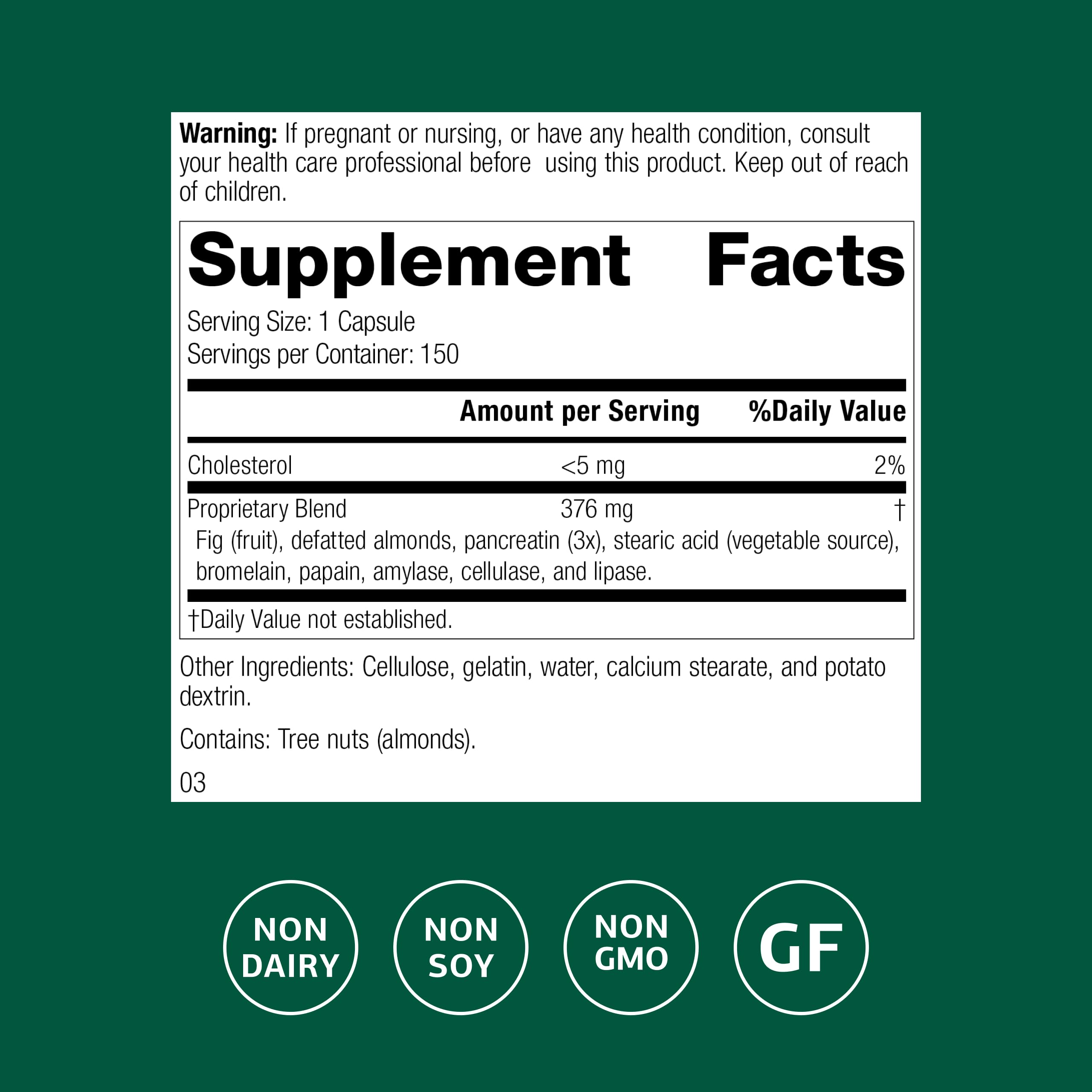 Standard Process Multizyme capsules closeup for daily meal-time support.