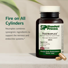 Standard Process Neuroplex capsules outside container for easy dosing