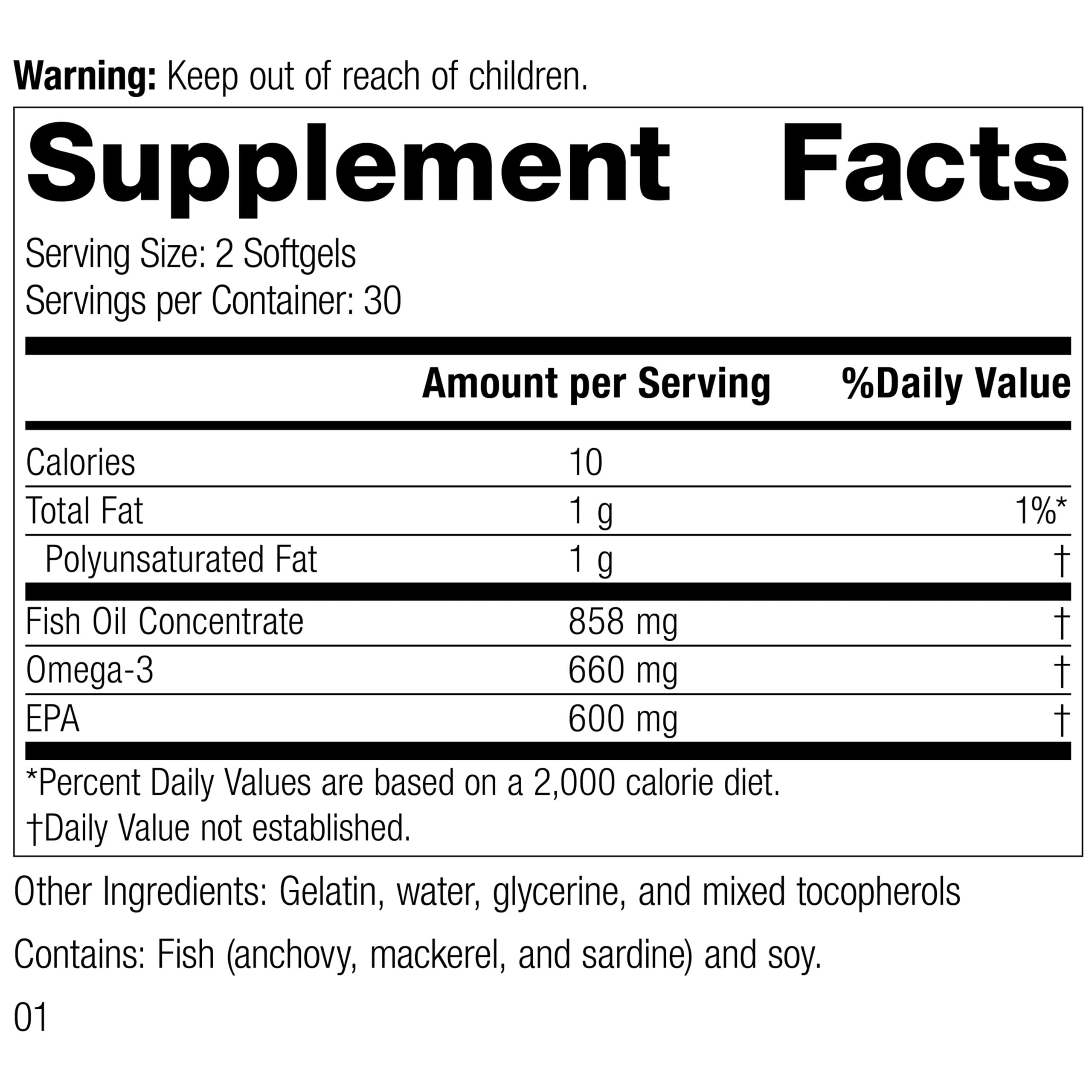 Standard Process Olprima EPA softgels label close-up highlighting EPA triglyceride content for targeted support.
