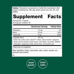 Standard Process Orchex bottle back label showing nervous system support details