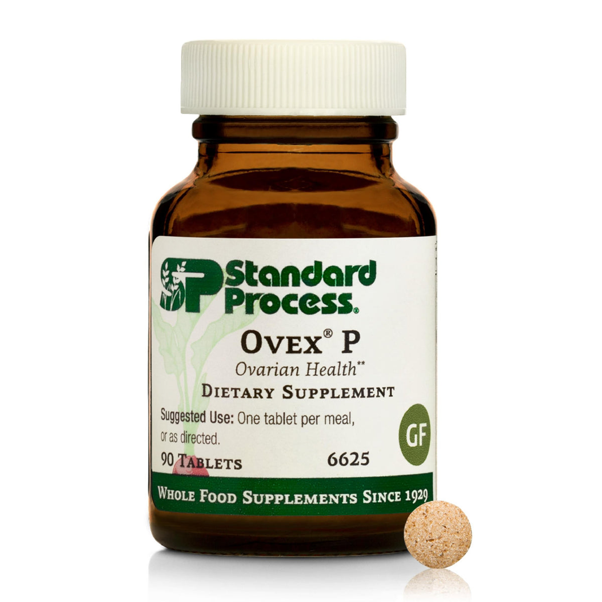 Standard Process Ovex P bottle front with label visible for whole-food health support.