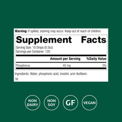 Phosfood Liquid drops in water for easy daily dosing.