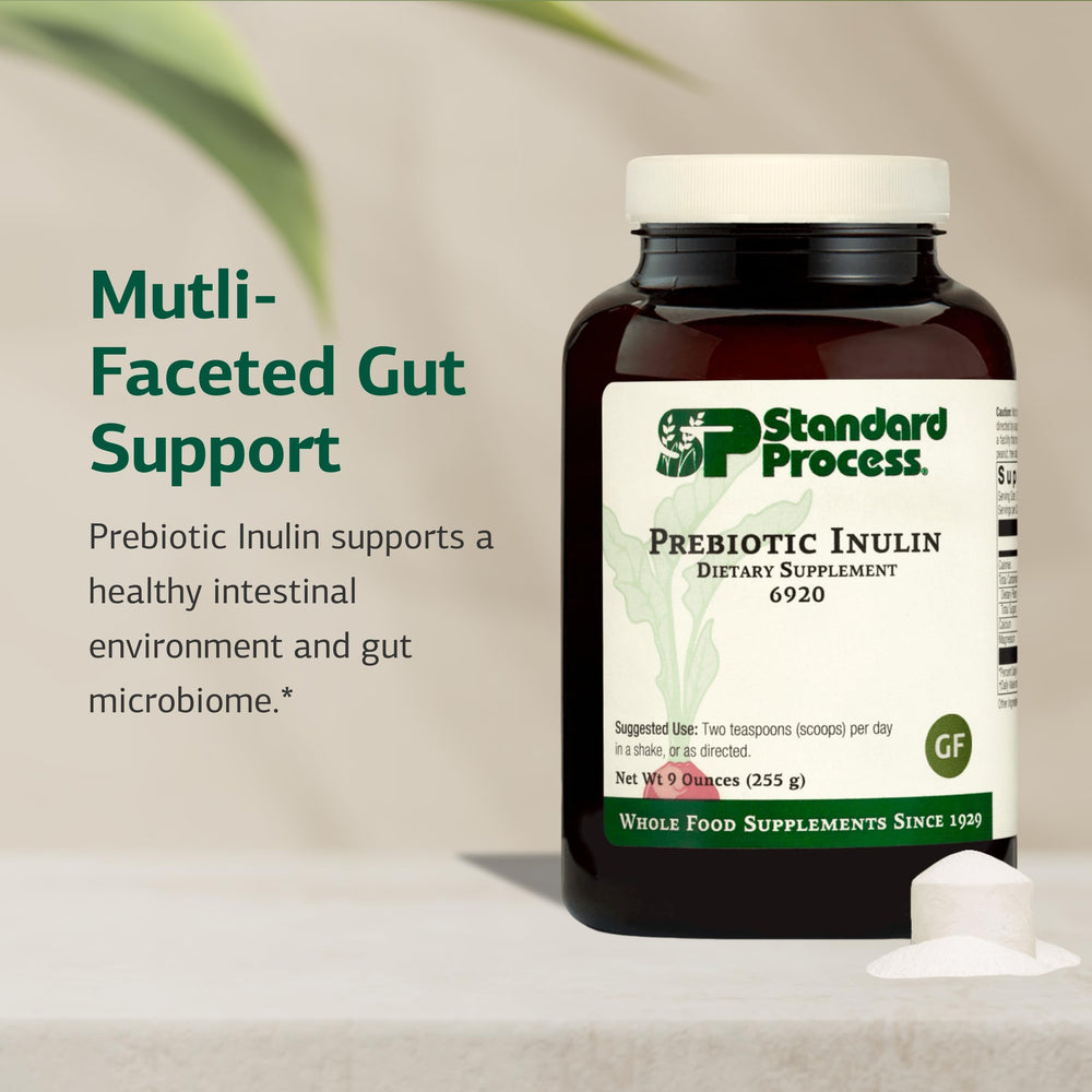 Standard Process Prebiotic Inulin carton notes calcium and magnesium for bone health
