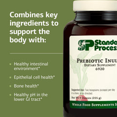 Standard Process Prebiotic Inulin packaging emphasizes vegan, gluten-free features
